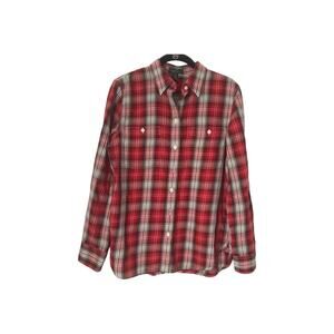 Lauren Jeans Co. Ralph Lauren Top Womens Size M Red Plaid Long Sleeve Button Up